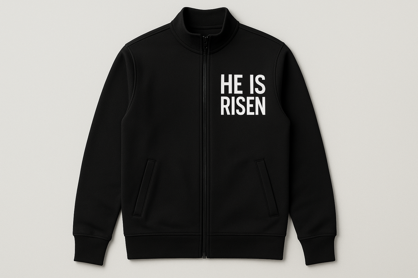 He is Risen Black Zip-Up Jacket