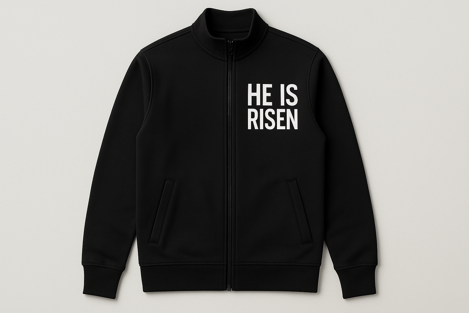 He is Risen Black Zip-Up Jacket