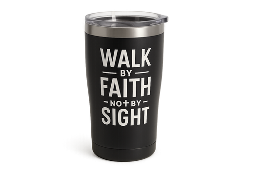 Walk by Faith Travel Tumbler